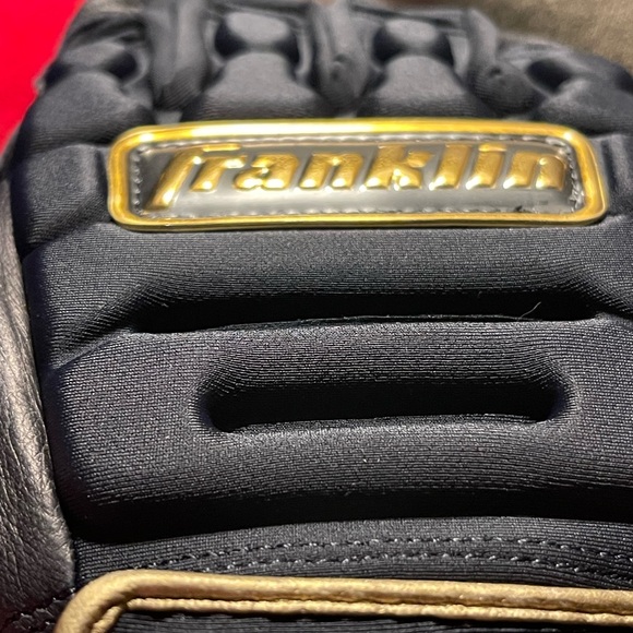 Franklin CFX PRT Series Black Gold Leather Smartflex MLB Men's LG Batting Gloves - Picture 4 of 8